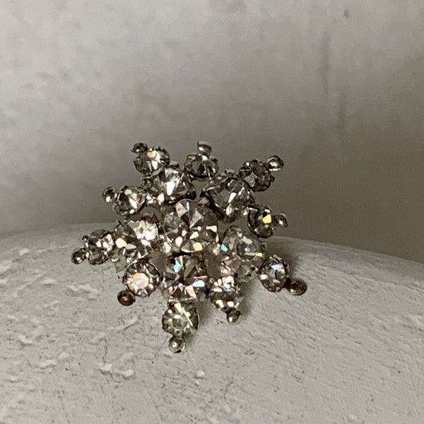 Vintage Mini Brosche Strass Blume Stern Eisblume Schneeflocke Strassbrosche  Hochzeit Brautschmuck