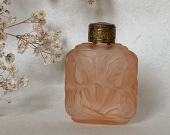 Vintage Parfum Flakon Jugendstil Glasflakon Glas Parfumflakon mit Pipette Floral Fläschchen Antik Flakon