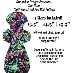 Cloth Pad Pattern | Titan Bundle | 3 Sizes | PDF | Dreamline Design