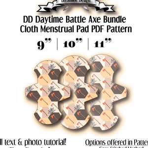 Cloth Pad Pattern | 3 Sizes | Daytime Battle Axe Bundle | pdf | Dreamline Design