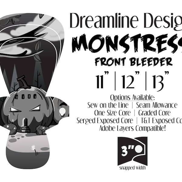 Monstress Front Bleeder Bundle | 3 Sizes | Cloth Pad Pattern | PDF | Dreamline Designs