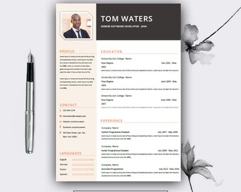 resume template best template resume template word etsy