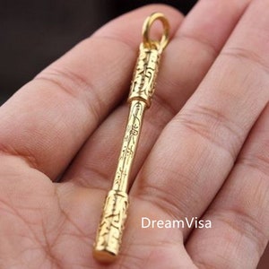 Vintage Brass Monkey King Keychain magic cudgel Pendant Key Ring Material Knife Lanyard Bike Key Chain