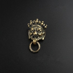 Japan Mahakala Praktiken Biker Brieftasche Kette Connector Concho solid Messing Punk mit Schraube auf dem Buttom