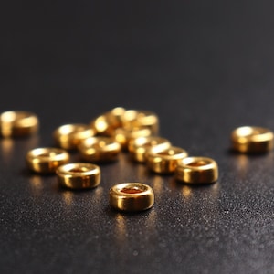 Spacer Bead 24K Solid 999 Gold Pure Gold Bead 1pc