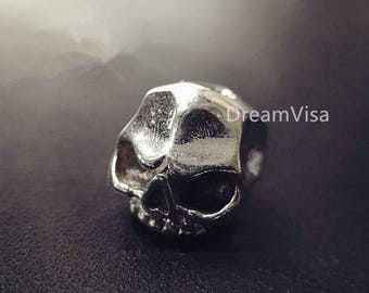 Handmade Unique Brass Skull Beads Lanyard Skull Beads Beads for Necklace/Bracelets Paracord Skull Beads
