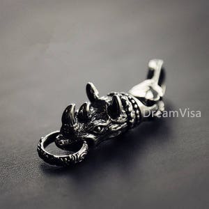 Nashorn Kopf Biker Brieftasche Kette Verbinder Concho Massiv Messing Punk, Anhänger Charm, Zubehör, DIY Accessoire Schmuckherstellung