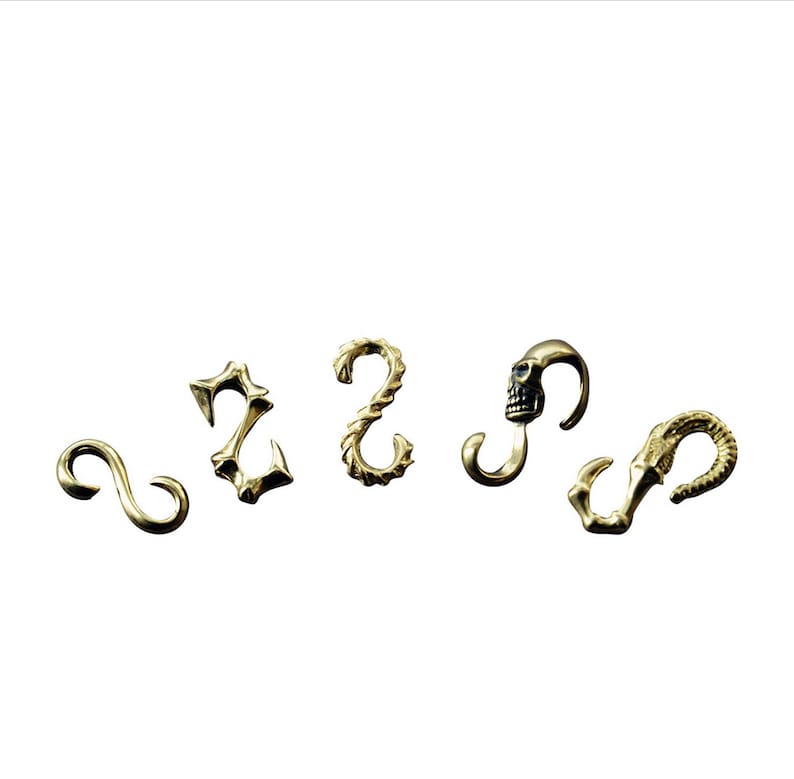 Handmade Solid Brass S Shape S Hook Clasp Connector Clasp S Connector Skull S Hook