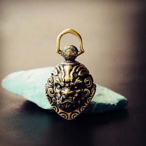 Handmade Brass Bell Keep You Safe Keychain Pendant Key Ring  Car Accessories DIY Material Gifts