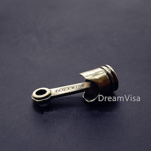 Pendentif à piston fait à la main, Charm Automobile Voiture Bijoux Moteur Tuner Sterling Or Laiton Hommes Mécanicien Racing Racer Dyno Turbo Pièces Driver