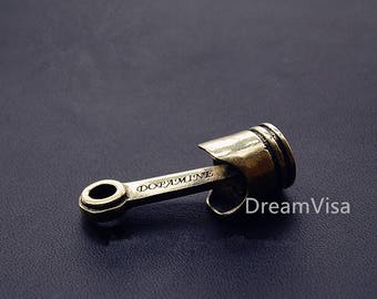 Handmade Piston Pendant, Charm Automotive Car Jewelry Engine Tuner Sterling Gold Brass Mens Mechanic Racing Racer Dyno Turbo Parts Driver