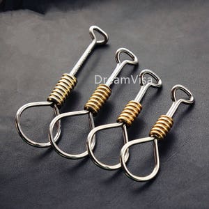 Hecho a mano coleccionable Vintage Fob Solid Brass Wallet grillete cadena llavero anillo cinturón colgante