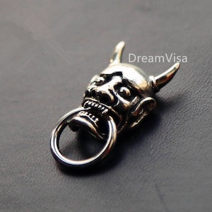2pcs Conchos For Leather Evil Oni Noh Hannya BUDDHIST Mask Wallet Chain Connector Concho Solid Brass Punk, Screw On The Buttom