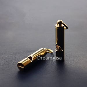 Handmade Brass Whistle Keychain Key Ring Retro Pendant Gift Leathercraft