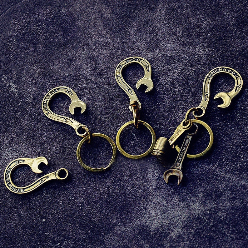 Handmade Brass Japanese Wrench Hook Key Chain Belt Hook Solid Etsy
