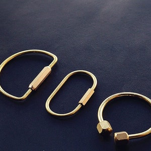 Brass D Shape Crafts Round Key Buckle Key Ring Ellipse Key Buckle Handmade High Quality