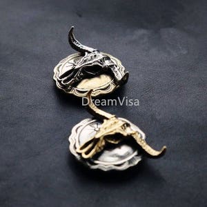 Handgefertigte Messing indische bull Biker Wallet Chain Connector dekorative Verschluss Lederhandwerk