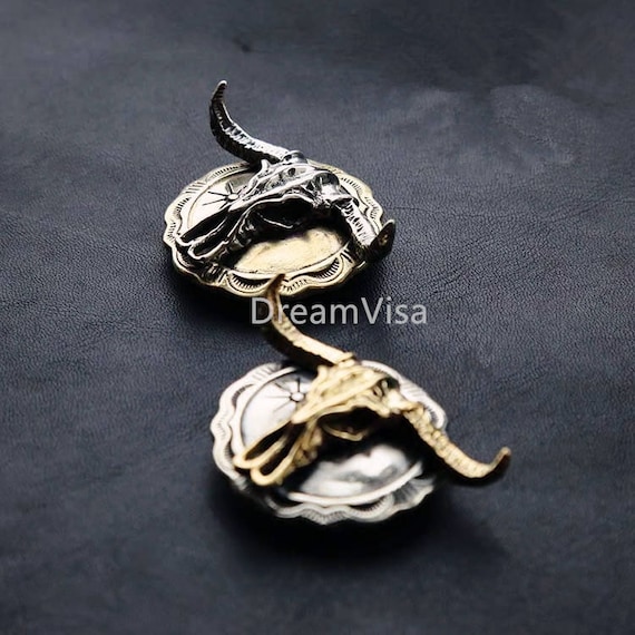 Handmade Brass Indian Bull Biker Wallet Chain Connector Decorative