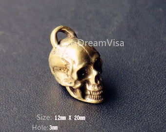 Handgemaakte Brass schedel sleutelhanger hanger sleutel ring materiaal ketting hanger