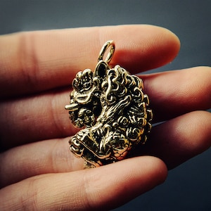 Handmade Brass Bakumon Pendant Keychain Key Ring Necklace Gift