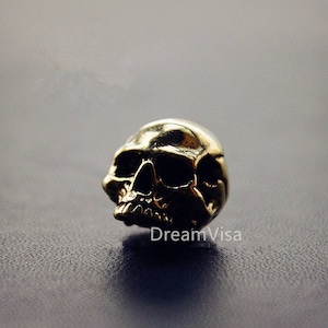 Handmade Unique Design Brass Skull Beads Lanyard Skull Beads for Necklace/Bracelets Paracord Beads