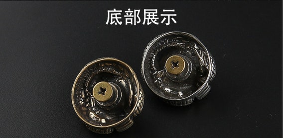 2pcs Saddle Conchos Western Brass Rivets Leather Accessories Dragon Stud  Concho Leatherwork With Screw 