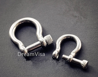 RVS D-ringen met schroef voor zak bevindingen in ambachten U-vormige kreeft gesp Swivel sleutelring Clip