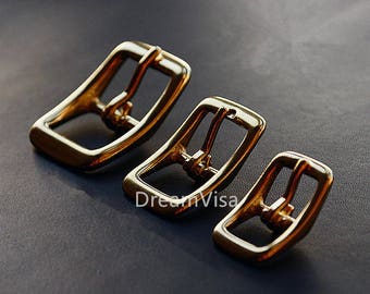 Handmade 16/20/25mm Fine Brass, Roller Buckle, Solid Brass-LL, Belt Buckle, Leather Hardware