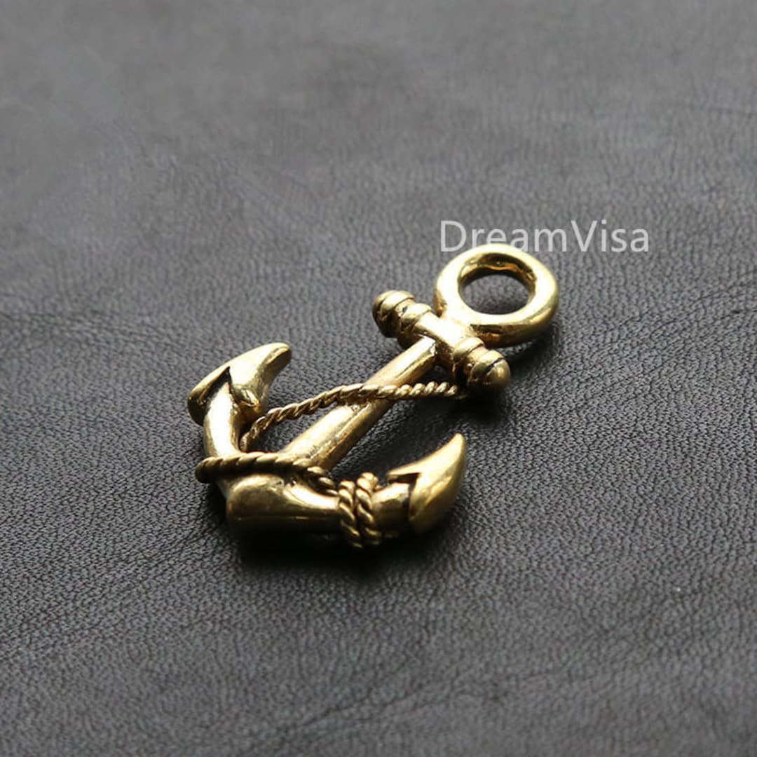 Retro Handmade Brass Anchor Keychain Key Ring Pendant Sailor Etsy