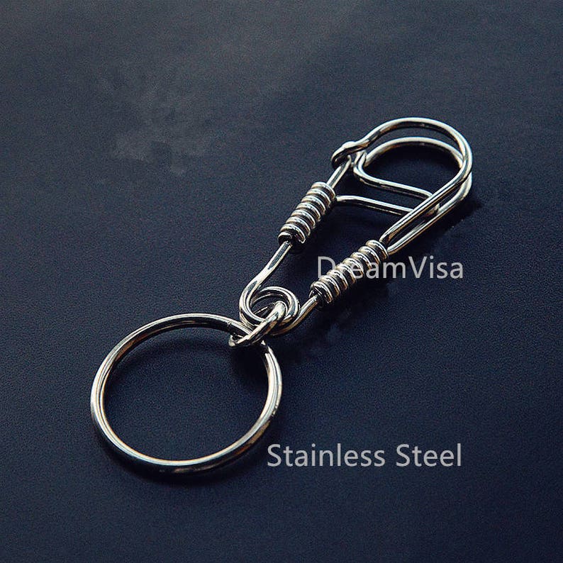 Handmade Stainless Steel/brass Key Chain Clap Loop Belt / Etsy
