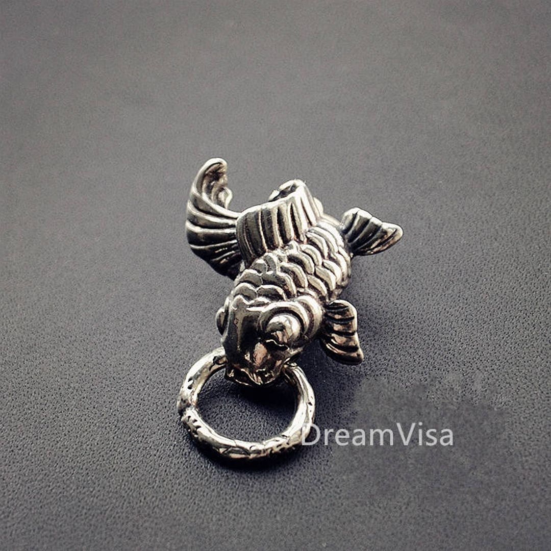 Handmade Carp Fish Shaped Wallet Chain Connector Concho Solid Brass ...