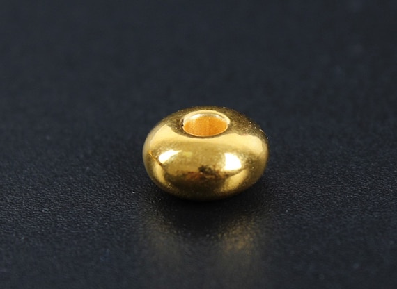 24K Gold 999 Spacer Bead Pure Gold Beads Bring Luck Fortune 1pc