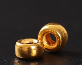 Spacer Bead 24K 999 Gold Pure Gold Bead For Bracelet Necklace Jewelry Making 1pc