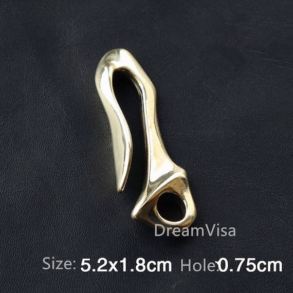 Handmade Antique Brass, Japanese Fish Hook Key Chain Belt Hook