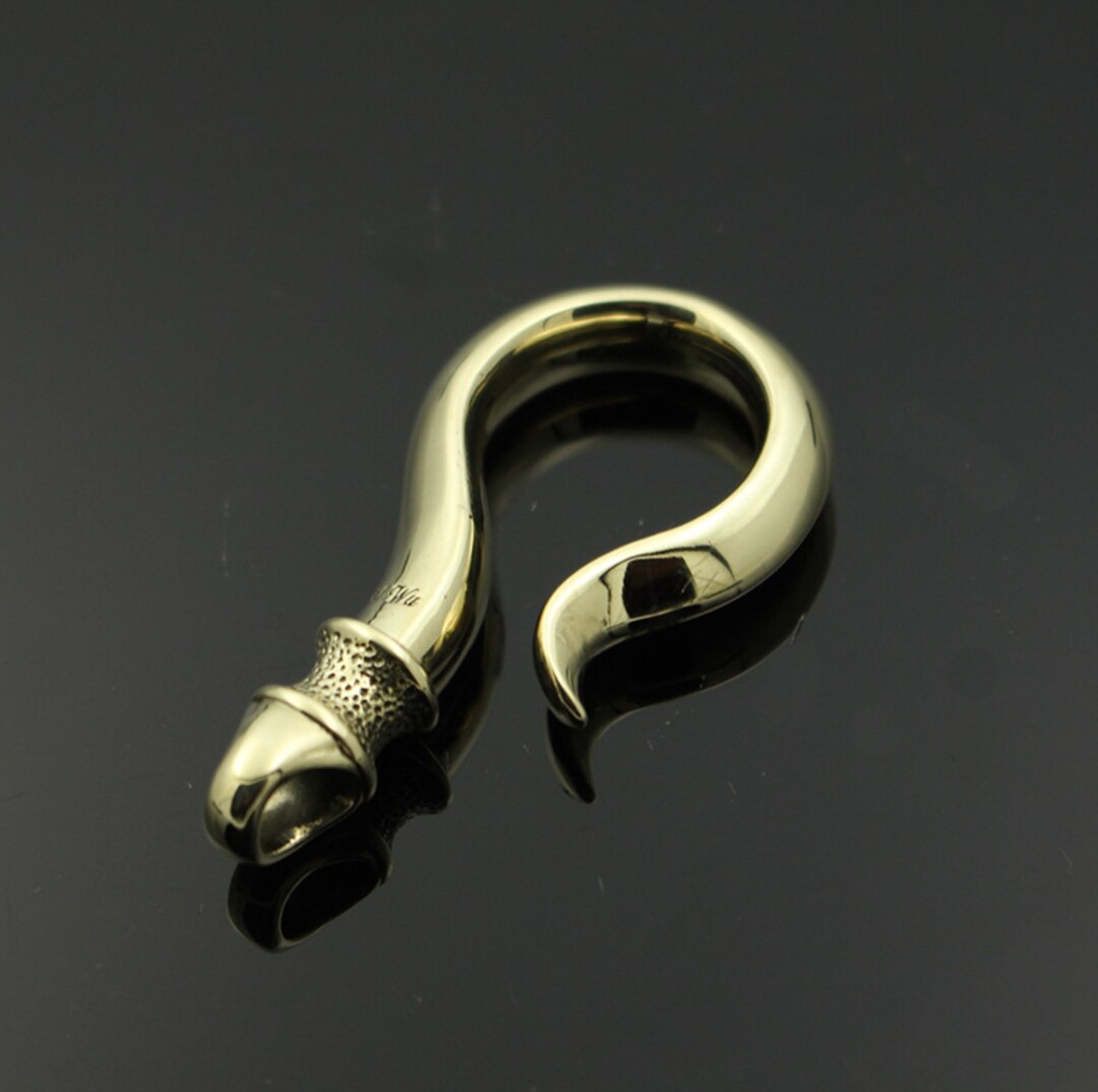 Handmade Hook Keychain, Solid Brass Hook Keychain, Wallet Holder Belt