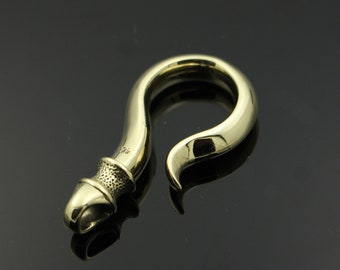 Handmade Hook Keychain, Solid Brass Hook Keychain, Wallet Holder Belt Clip, Leathercraft Accessories, Biker Steampunk