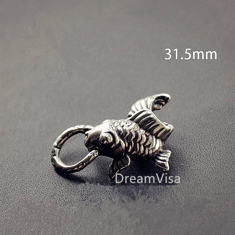 Handmade Carp Fish Shaped Wallet Chain Connector Concho Solid Brass ...