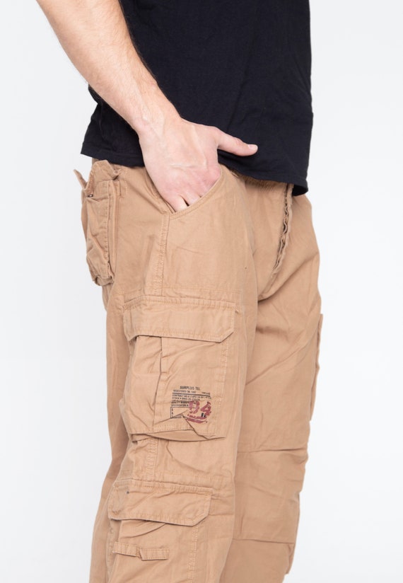Pantalon Cargo Militaire Surplus Vintage Gris 100% Coton - Neuf Avec étiquettes