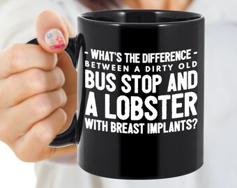 Funny Coffee Mug - Lobster and Busstop