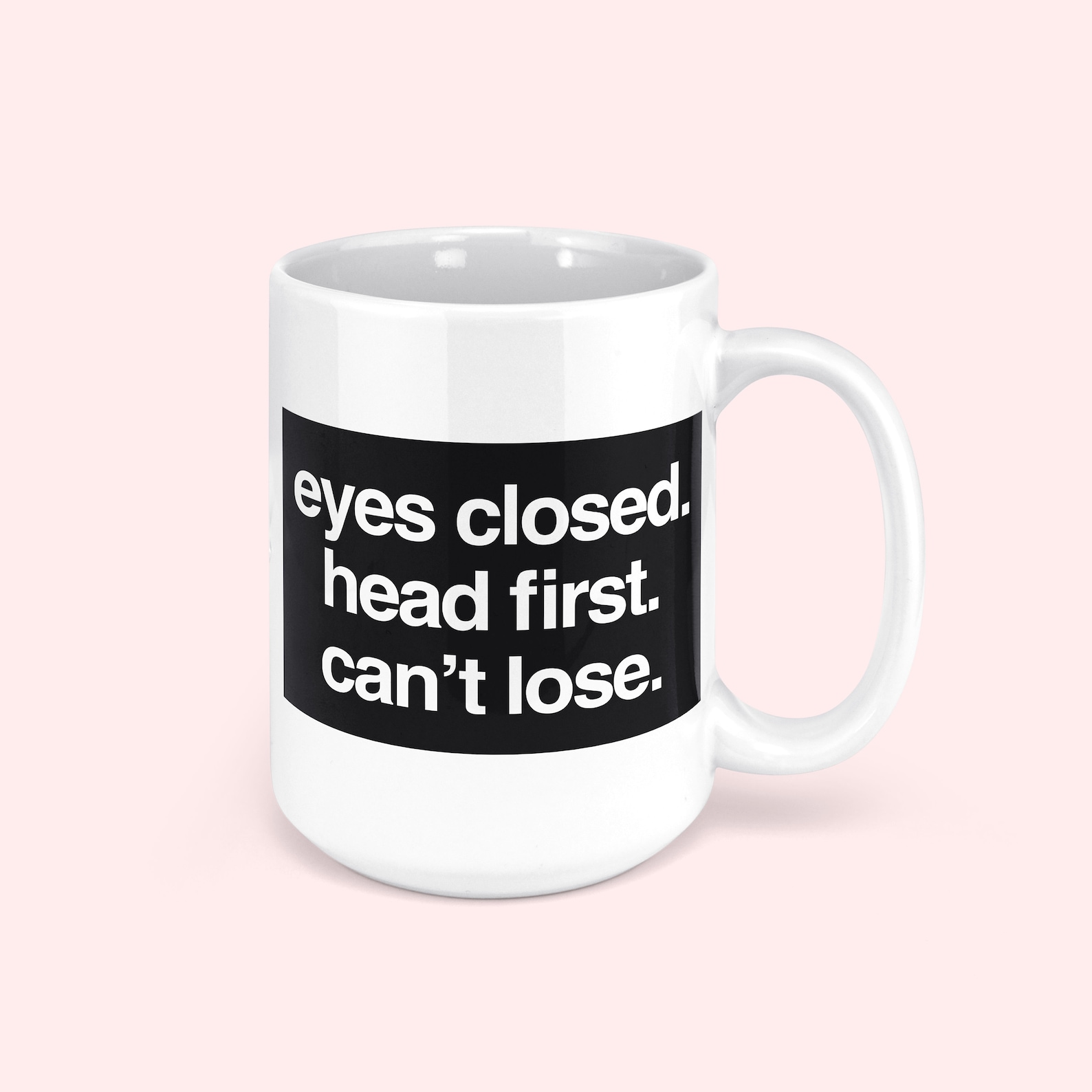 B99 Mug Eyes Closed Head First Can't Lose Brooklyn Etsy