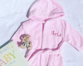 Ropa Ropa unisex para niños Pijamas y batas Batas Albornoz personalizado para bebé rosa savannah tema 
