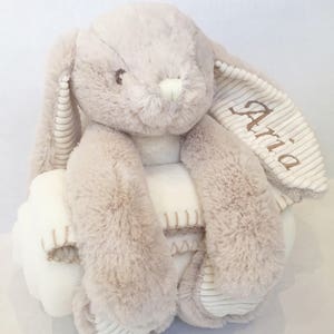 Personalised Rabbit and Blanket / Newborn Baby Gift Set / Unisex