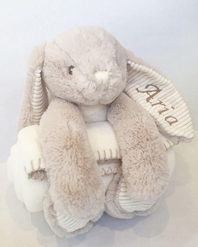Personalised Rabbit and Blanket / Newborn Baby Gift Set / Etsy UK