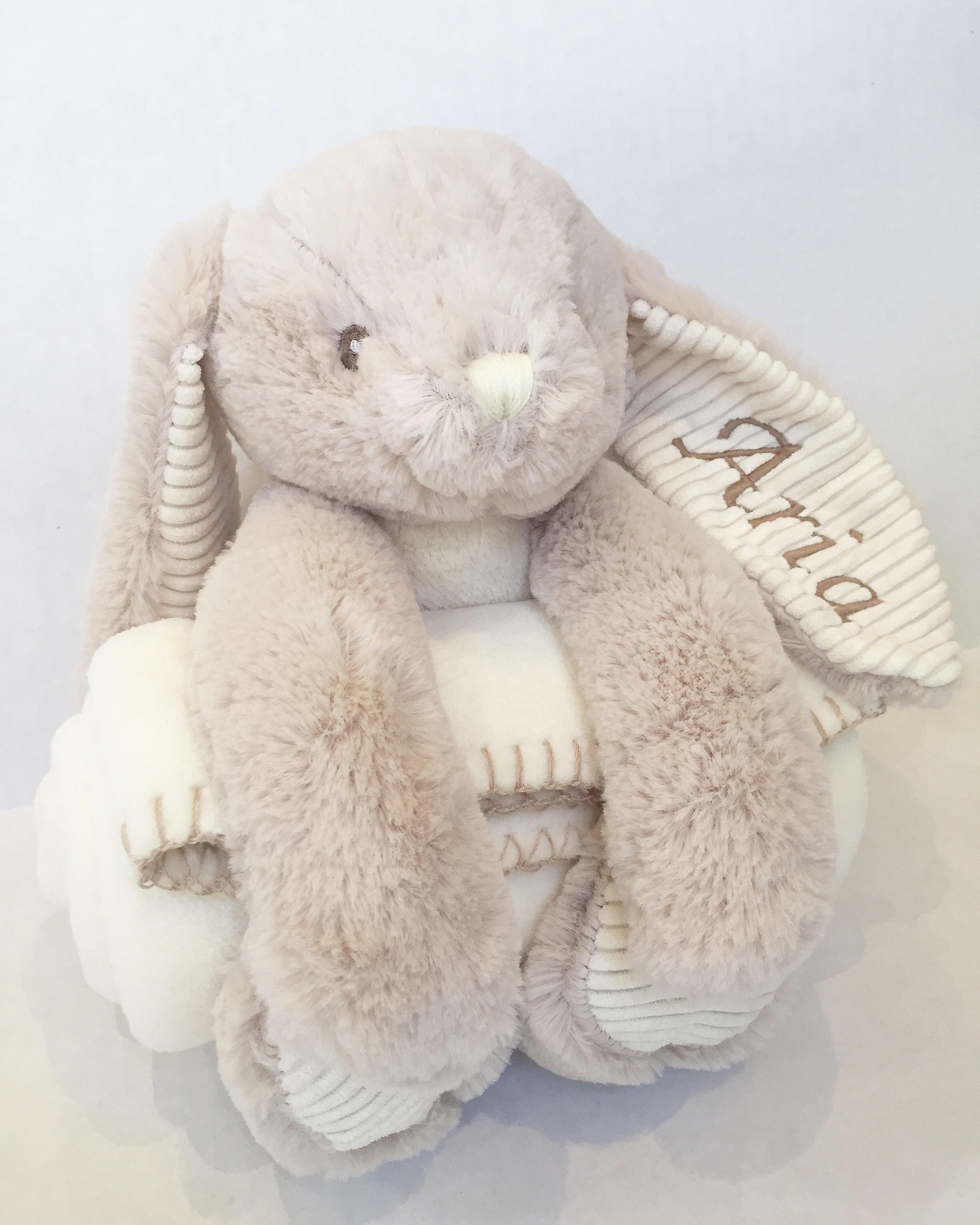 Personalised Rabbit and Blanket / Newborn Baby Gift Set / Etsy UK