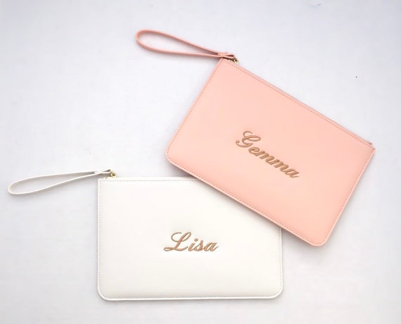 personalised bridesmaid clutch bag