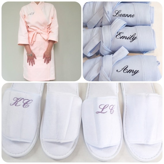 bride dressing gown and slippers