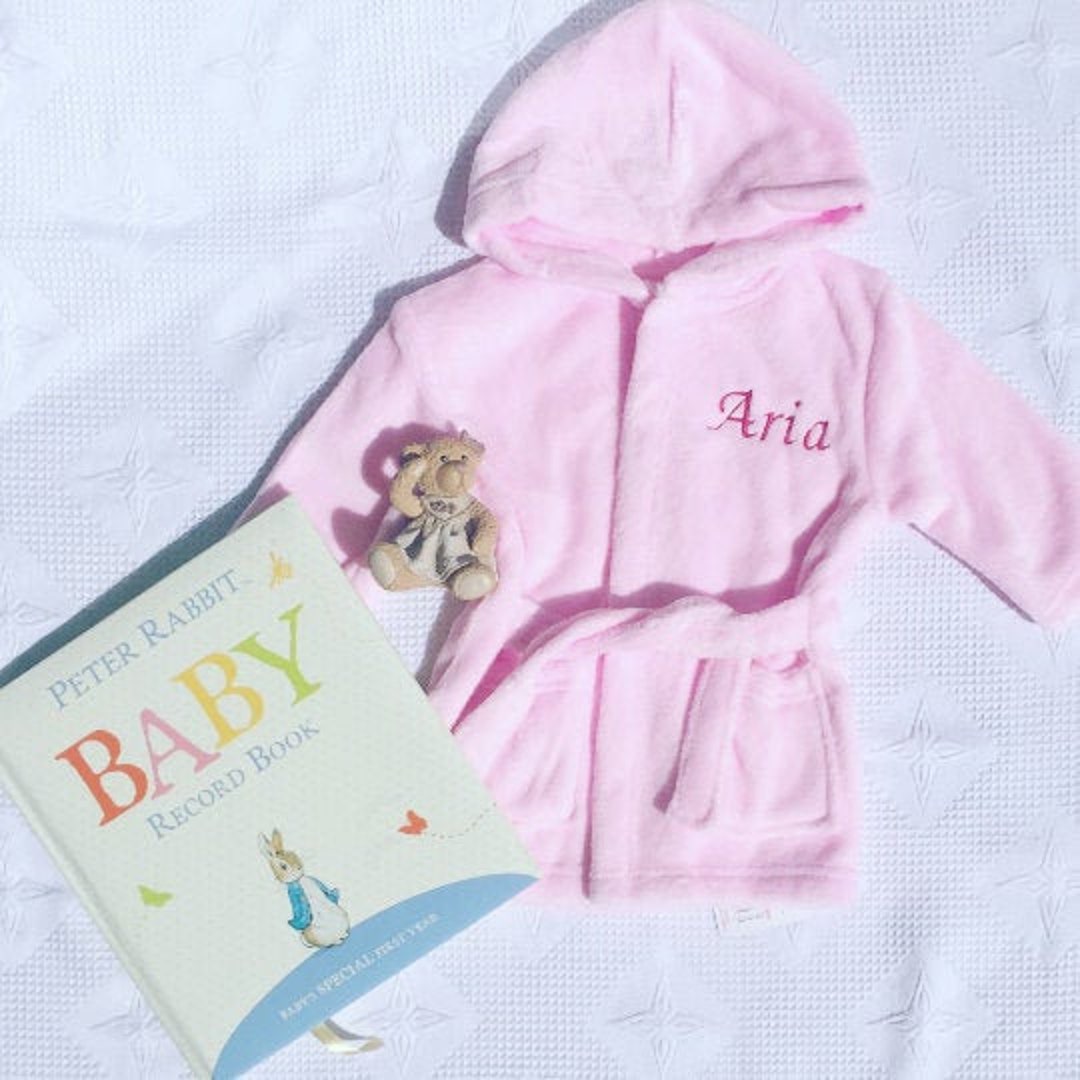 Personalised Baby Bathrobe Newborn Baby Gift 1st Birthday Etsy
