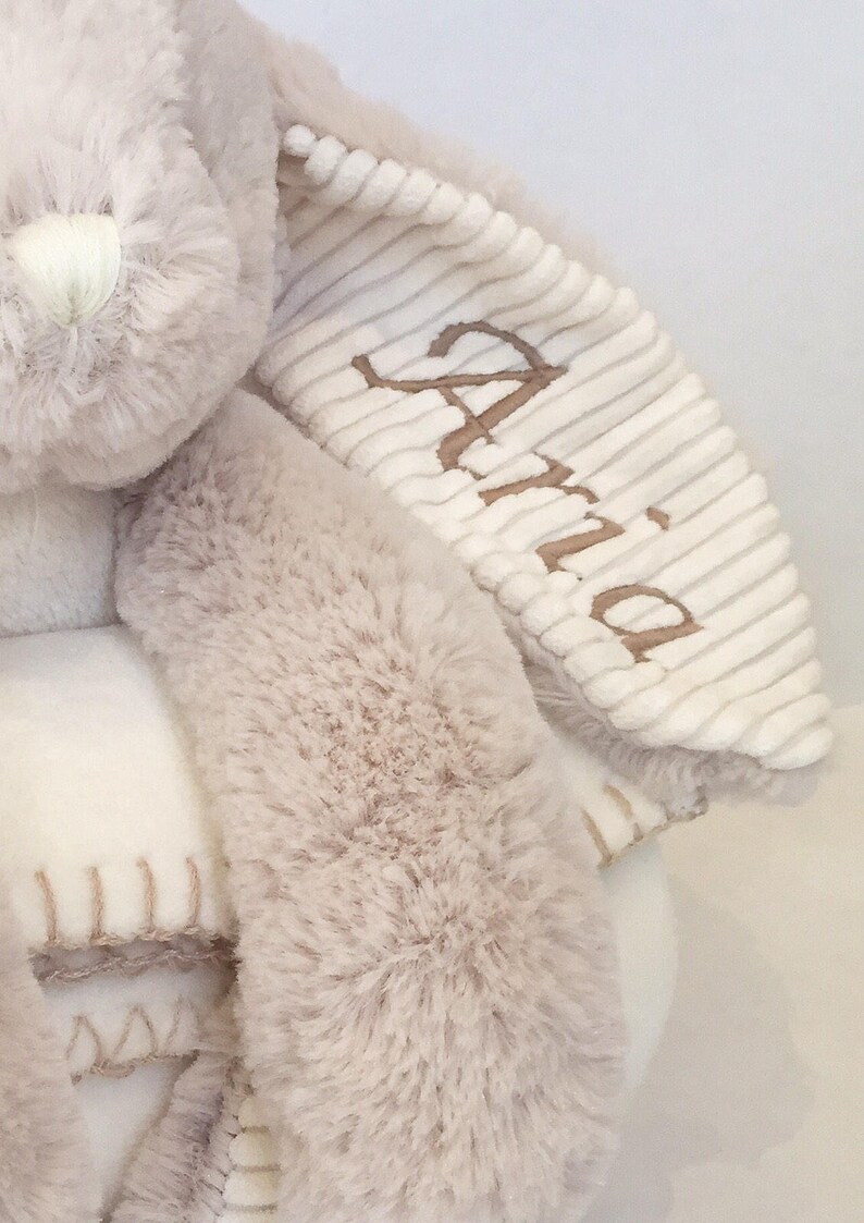 Personalised Rabbit and Blanket / Newborn Baby Gift Set / Etsy