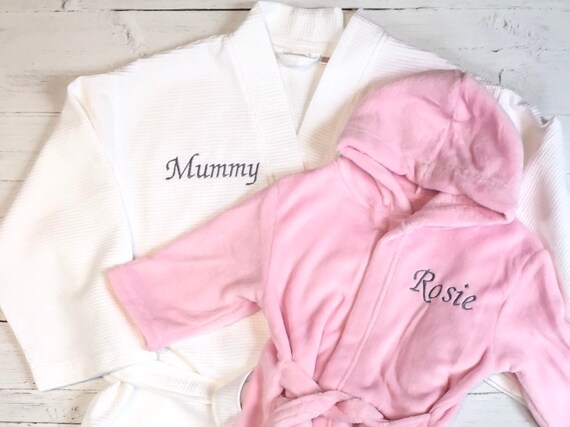 Matching Mum and Daughter Personalised Robes First Christmas | Etsy