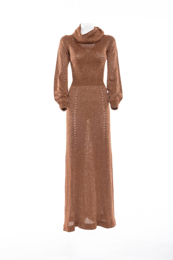 VINTAGE '70s WENJILLI Metallic Knit Dress Disco St